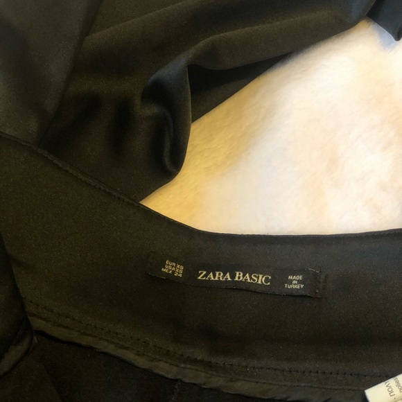 ZARA Black Satin Tie Front Pants - Picture 6 of 8